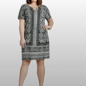 Lucky Brand Scarf Print Boho Shift Dress Sz 2X